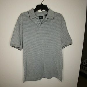 Haggar Gray & Black Check Polo Shirt Size M